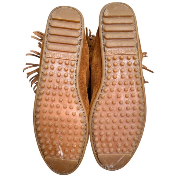 Minnetonka Women’s 5-Layer Fringe Suede Leather Tall Boots Brown Boho Size 11 - Picture 8 of 12